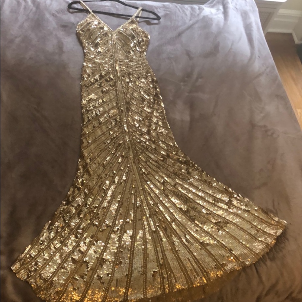 Sherri Hill Gold Sequin Gown